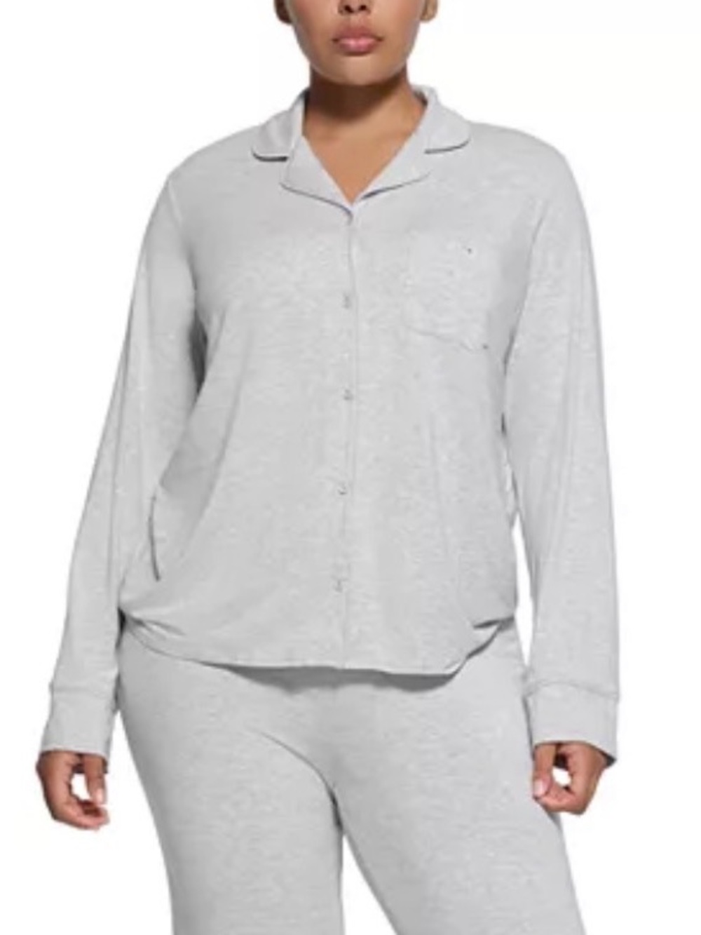 🩶 SKIMS Sleep Long Sleeve Pajama Top | Light Heather Grey | S | NWT 🏷️
